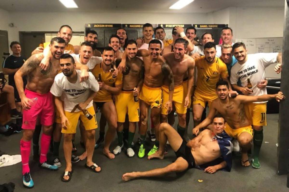 Australia celebra por todo lo alto clasificar al Mundial a costillas de Honduras