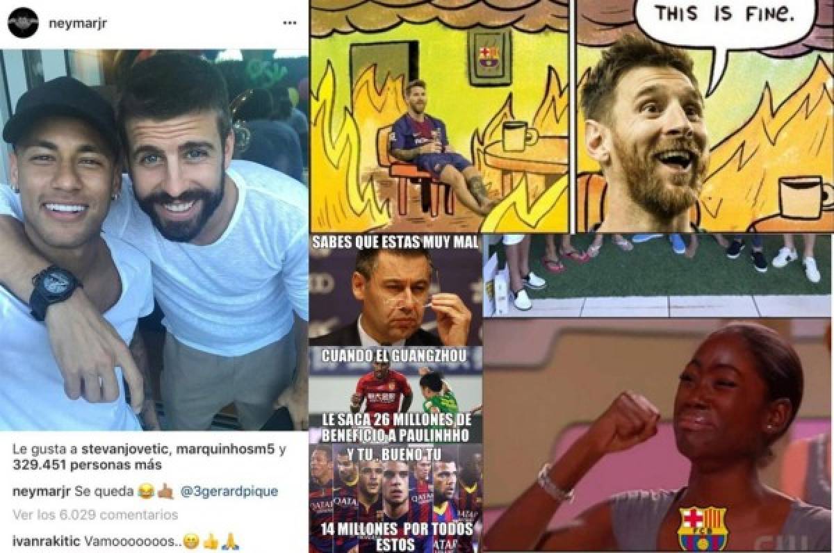 Neymar visita a sus ex compañeros y acribillan en memes al Barcelona