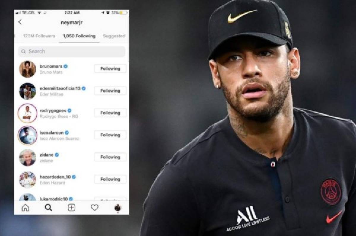 Neymar comienza a seguir a Zidane y jugadores del Real Madrid en Instagram