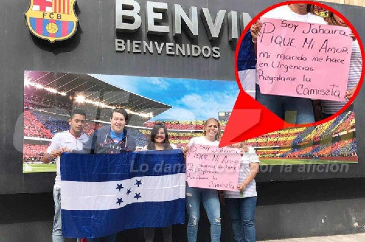 El curioso mensaje de una aficionada hondureña a Piqué en el Camp Nou