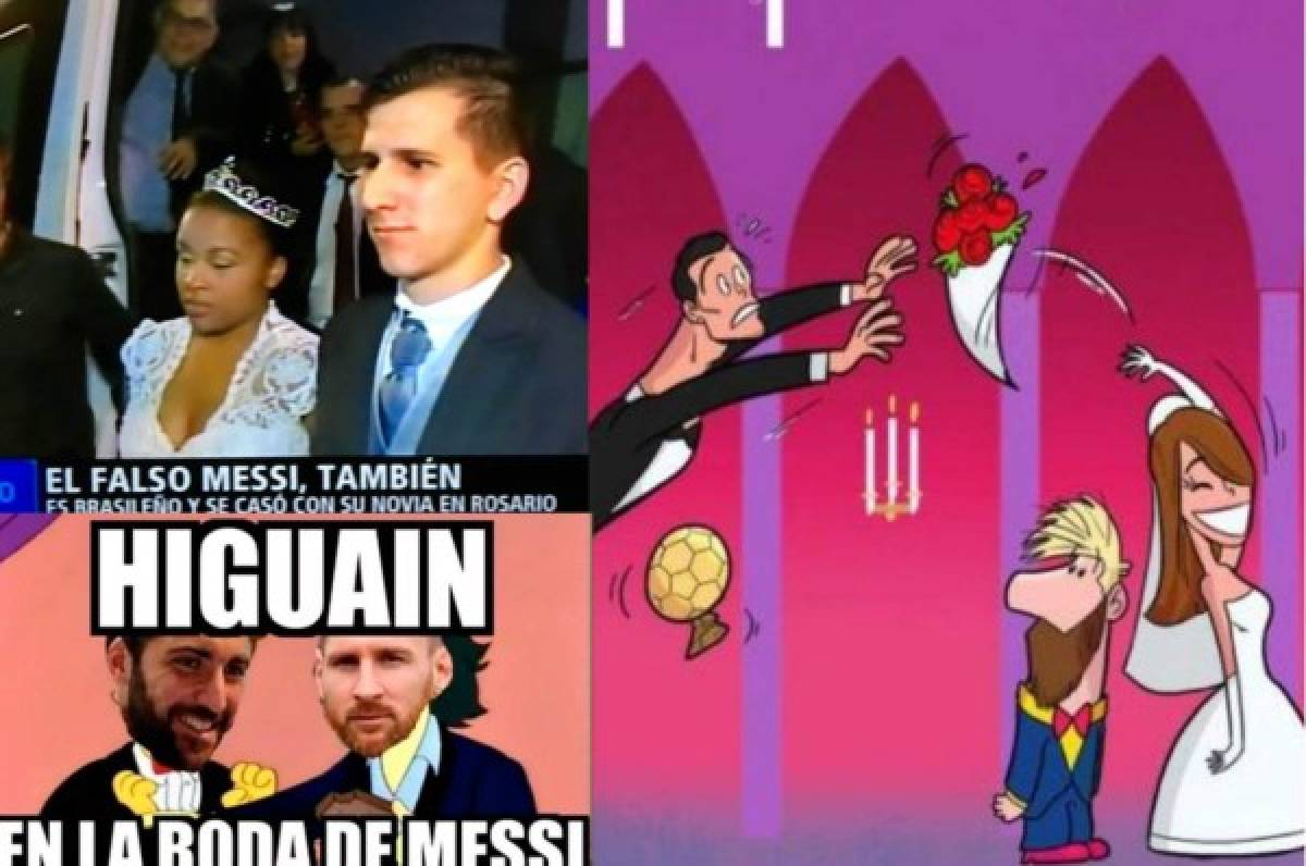 Los terribles memes de la boda de Messi y Antonella Rocuzzo