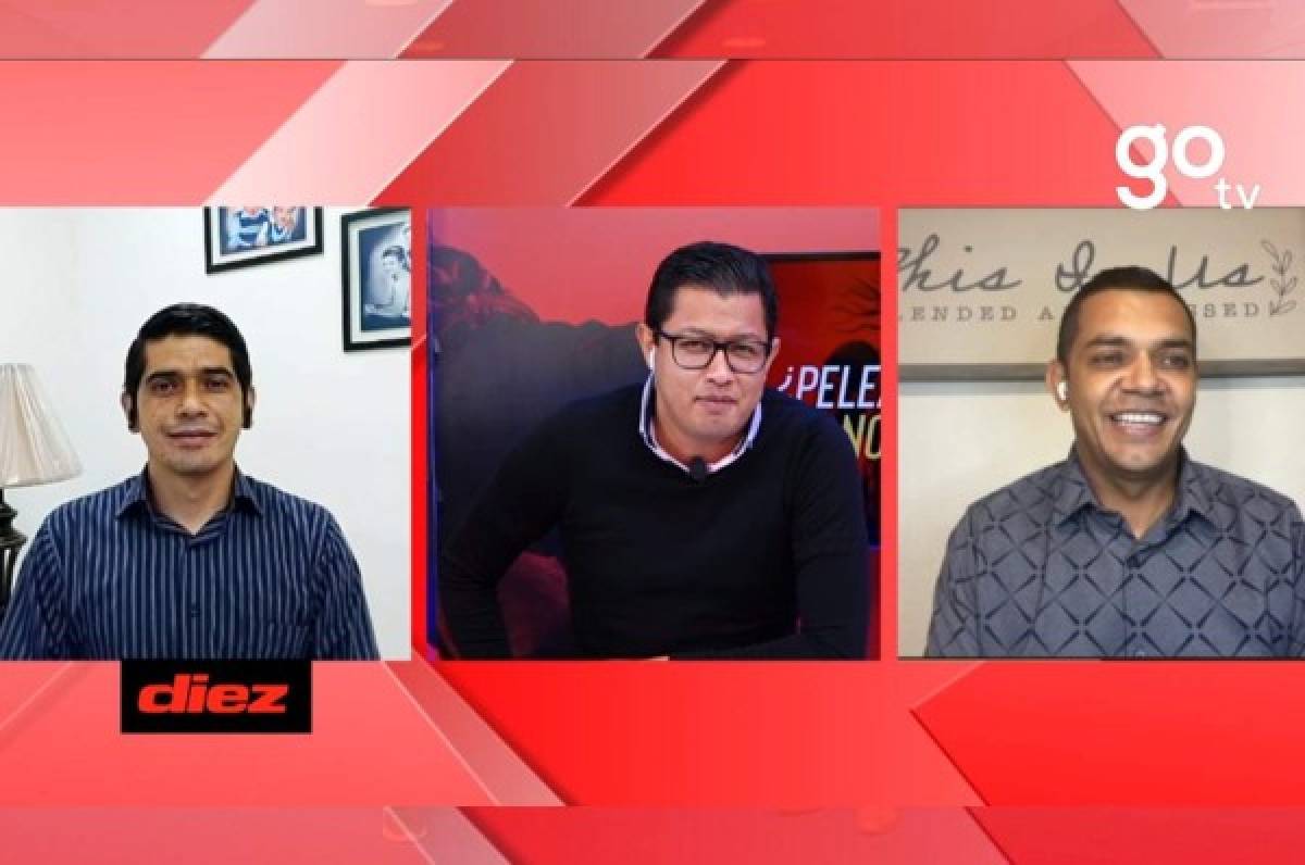 Así fue el debut de Amado Guevara como analista en DIEZ TV junto a los presentadores, Carlos Castellanos (izquierda) y Jorge Fermán (centro).