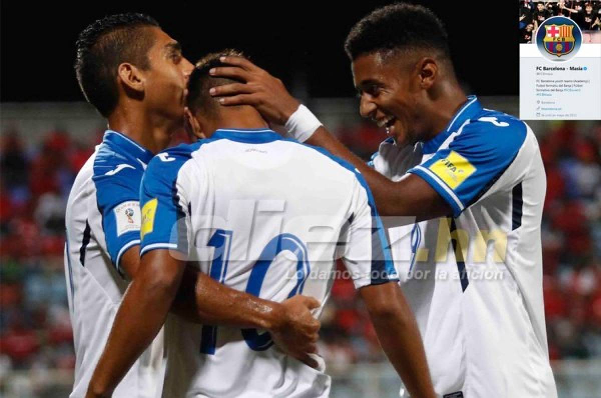 El tuit del Barcelona B sobre el triunfo del Choco Lozano con Honduras