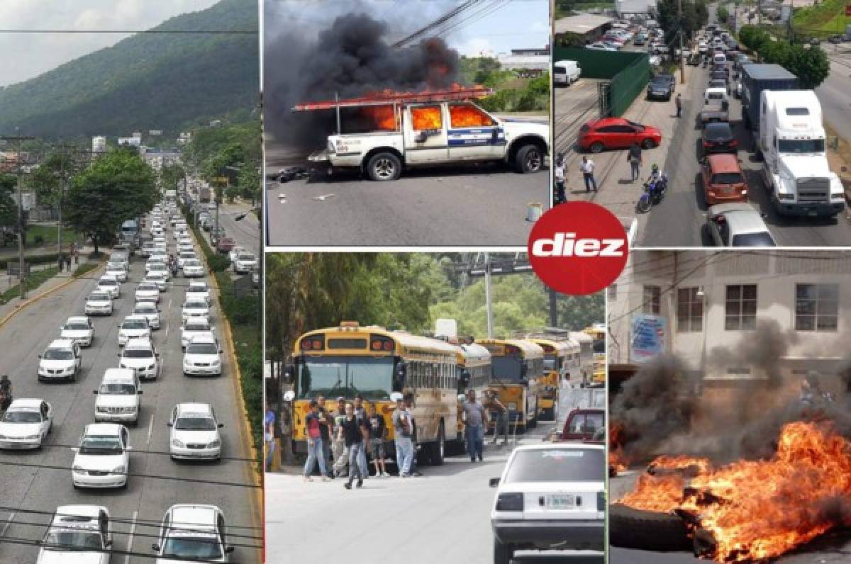FOTOS: Así luce Honduras con el paro nacional de transporte