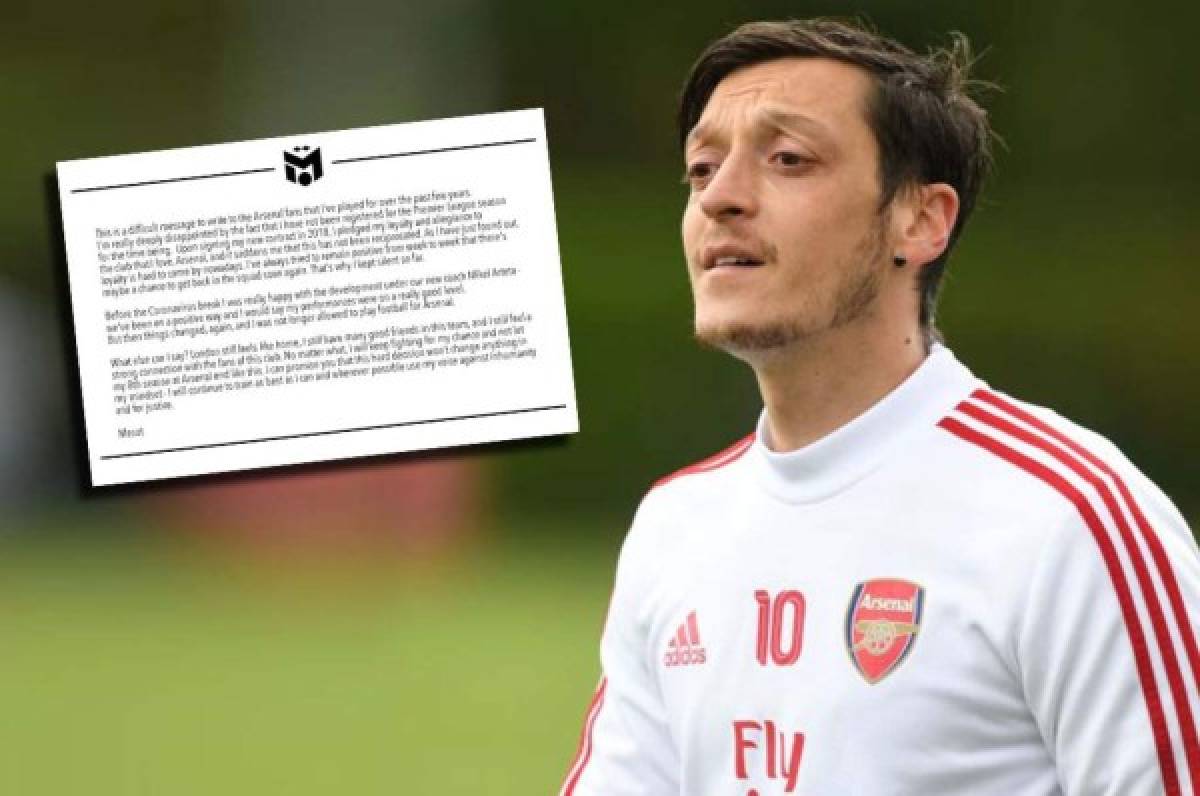 ''La lealtad es difícil de encontrar hoy en día'': la triste carta de Ozil y señala de traidores al Arsenal