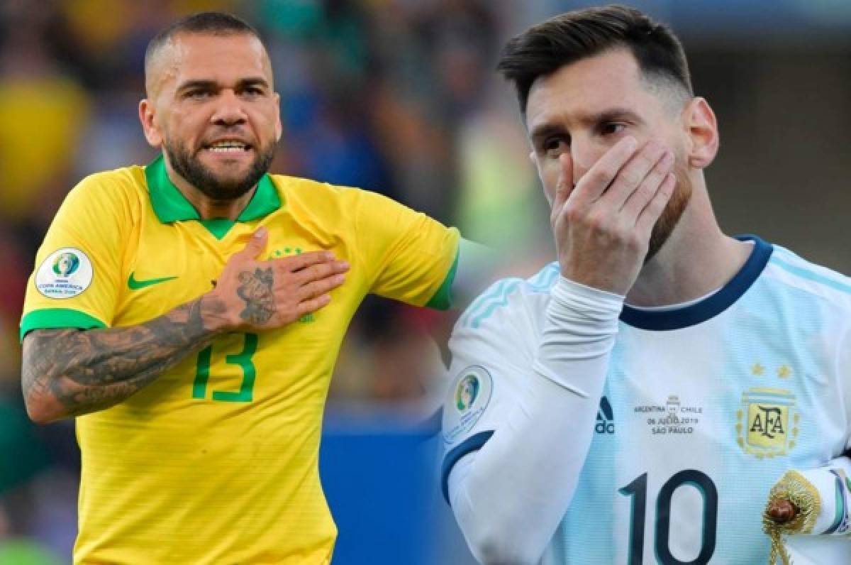 Alves le responde a Messi: ''Le faltó el respeto a mi selección, se equivocó''