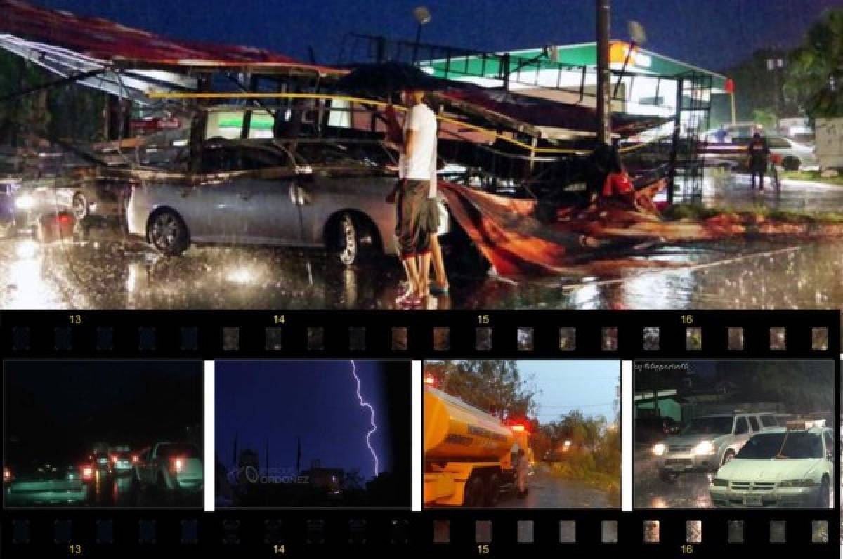 EN FOTOS: Fuerte tormenta eléctrica desata caos en San Pedro Sula