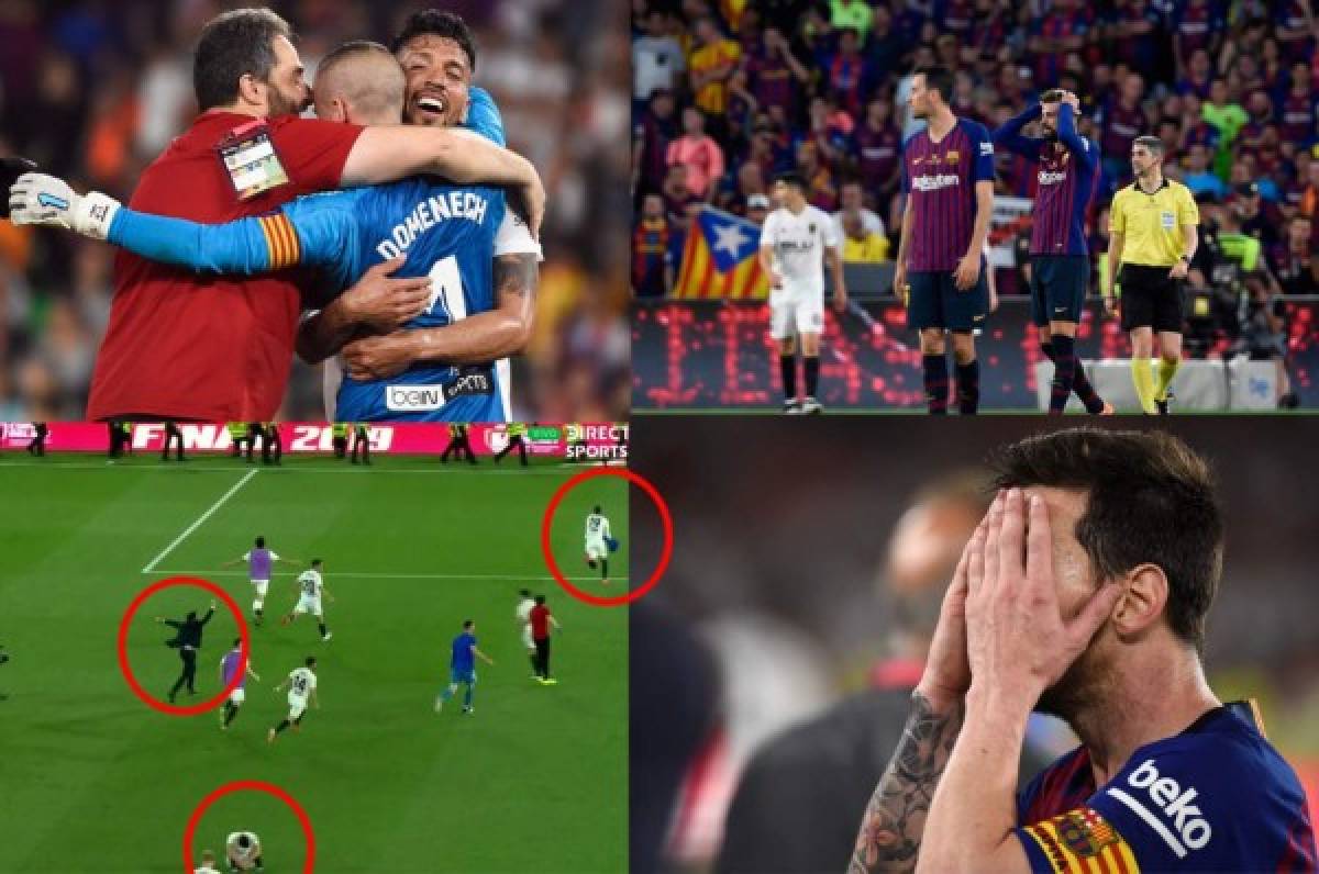 No se vio por TV: La loca celebración del Valencia y la vergüenza de Messi y Piqué