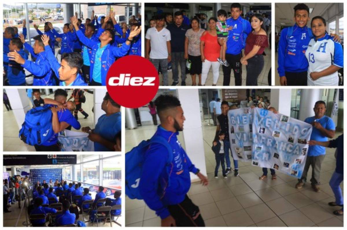 La Sub-20 de Honduras es recibida con pancartas, abrazos y homenaje