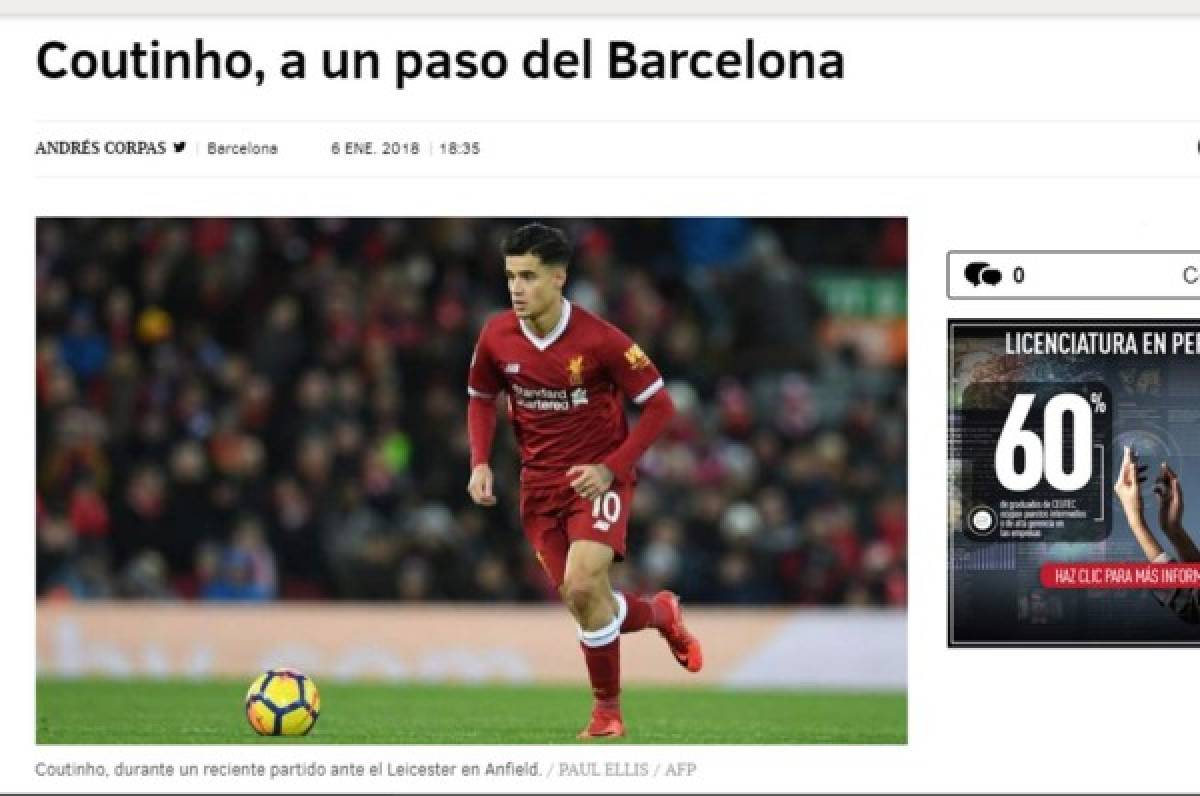 FICHADO: La prensa mundial se rinde al fichaje de Coutinho por el Barca