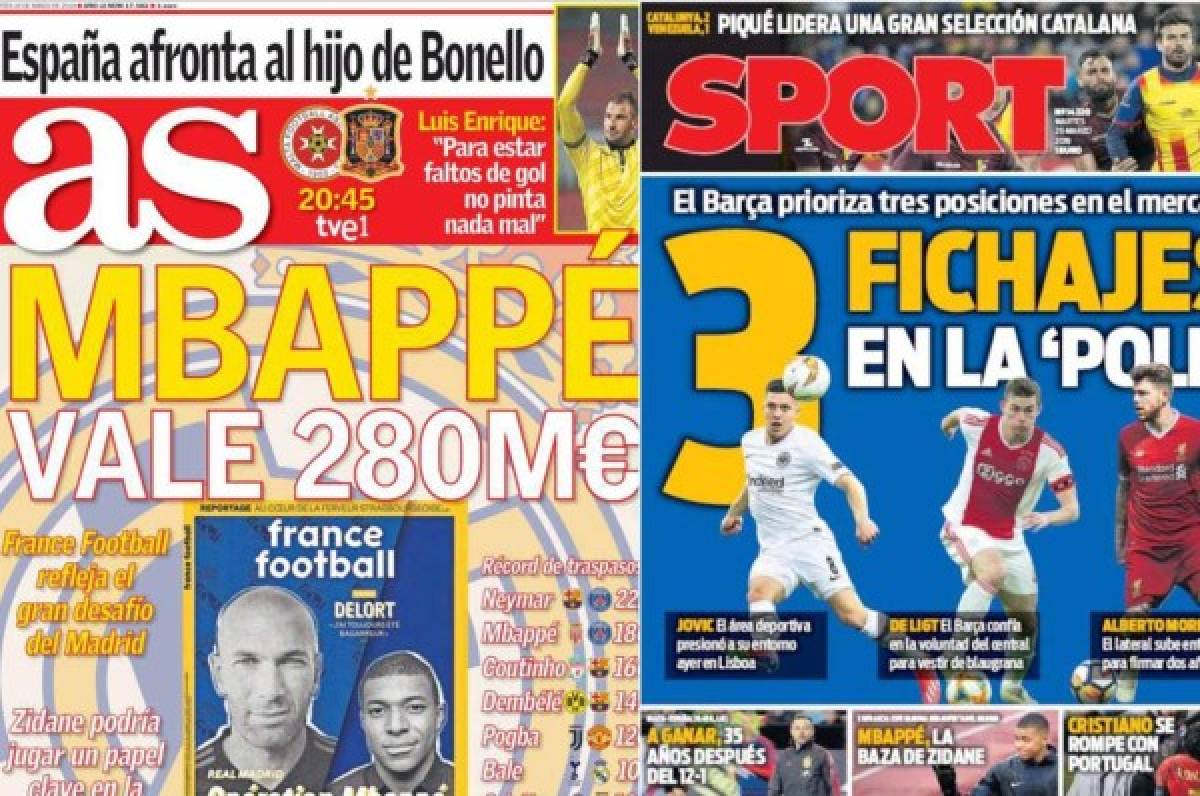 Las portadas por el mundo revelan los próximos fichajes del Barcelona y Real Madrid