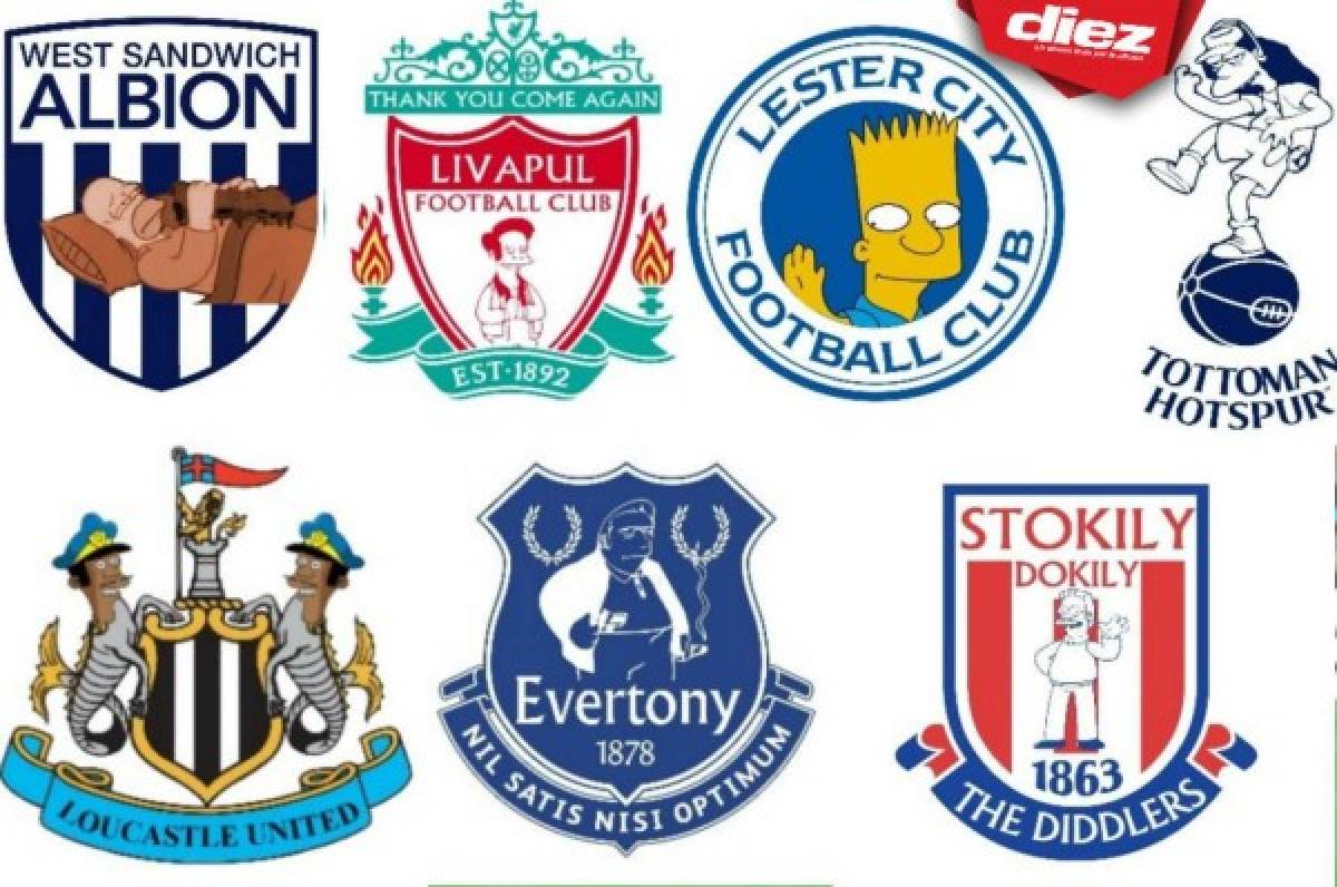 Escudos de clubes de Inglaterra al estilo de los Simpsons