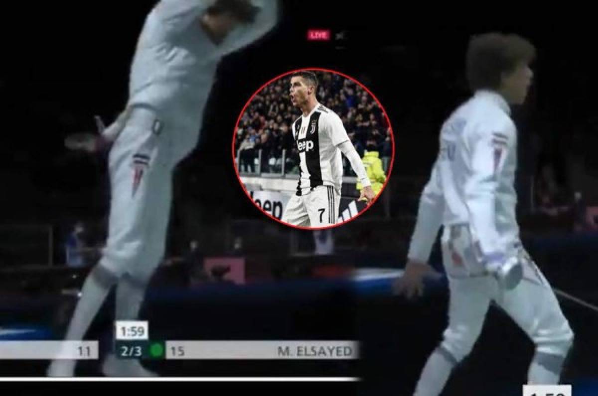 Esgrimista egipcio celebra como Cristiano Ronaldo tras vencer al favorito en los Juegos Olímpicos de Tokio