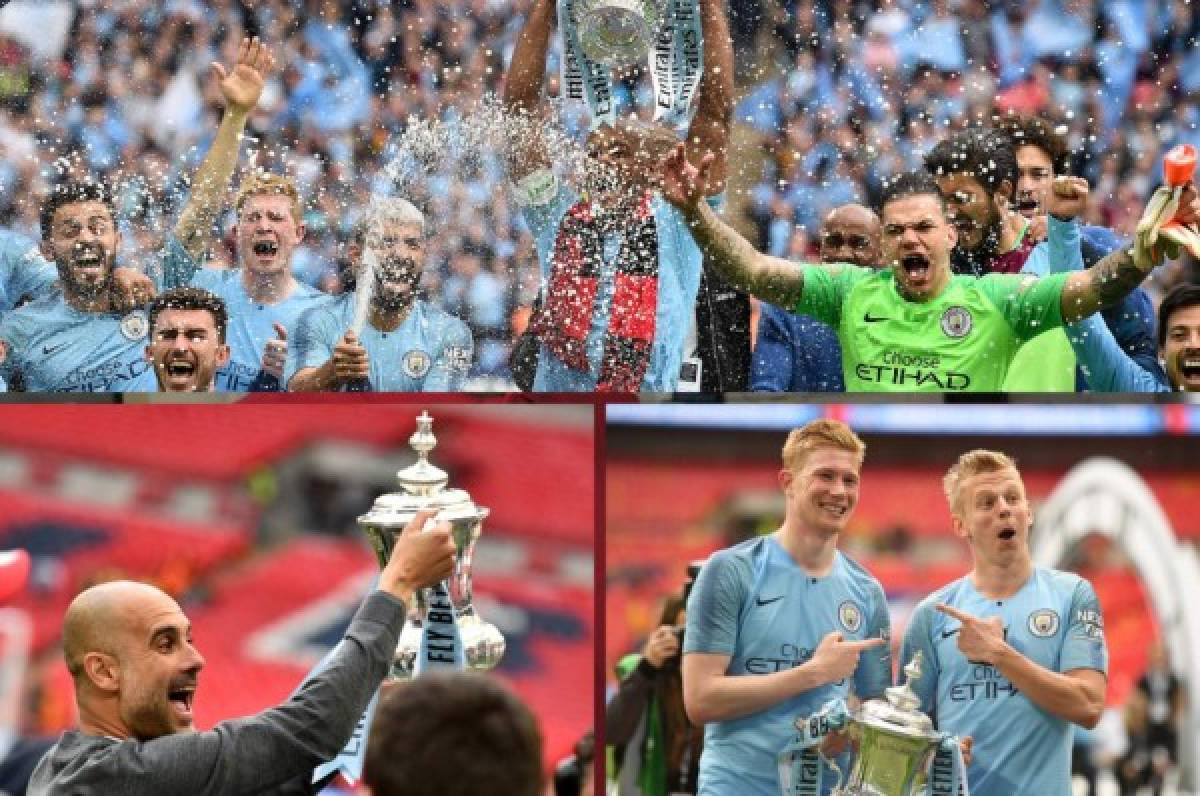 Así celebró el Manchester City el título de la FA Cup en Inglaterra