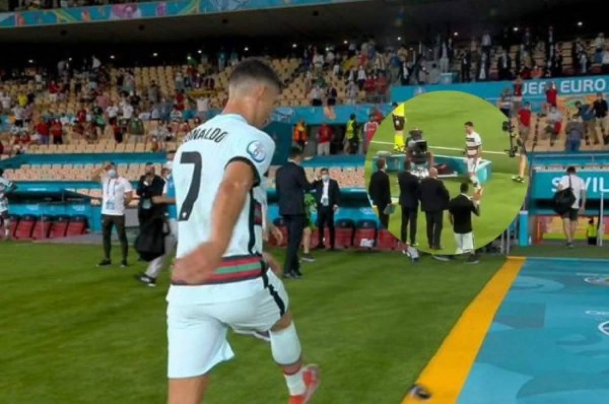 Cristiano Ronaldo fue captado cuando se iba al vestuario. Un aficionado lo gabró todo.
