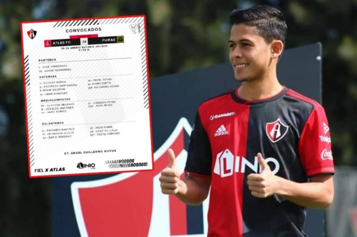 Cristian Cálix es convocado para jugar ante Pumas en México