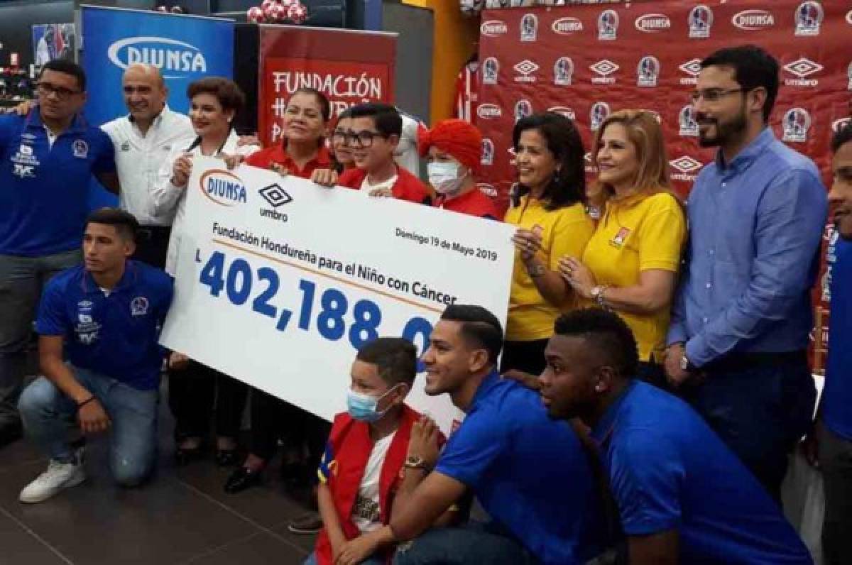 Diunsa, Umbro y Olimpia donan más de 400 mil Lempiras a la Fundación del Niño con Cáncer