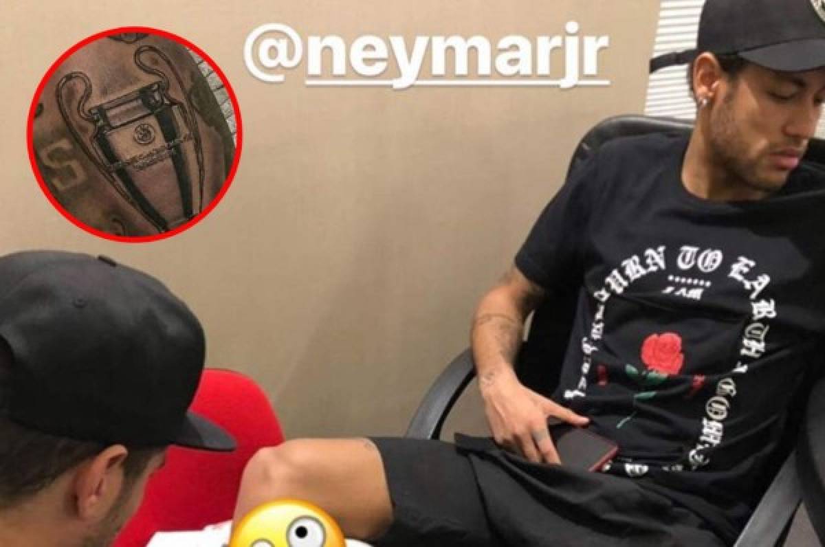 Increíble: Neymar se tatua la Champions del Barcelona antes de medirse al Real Madrid