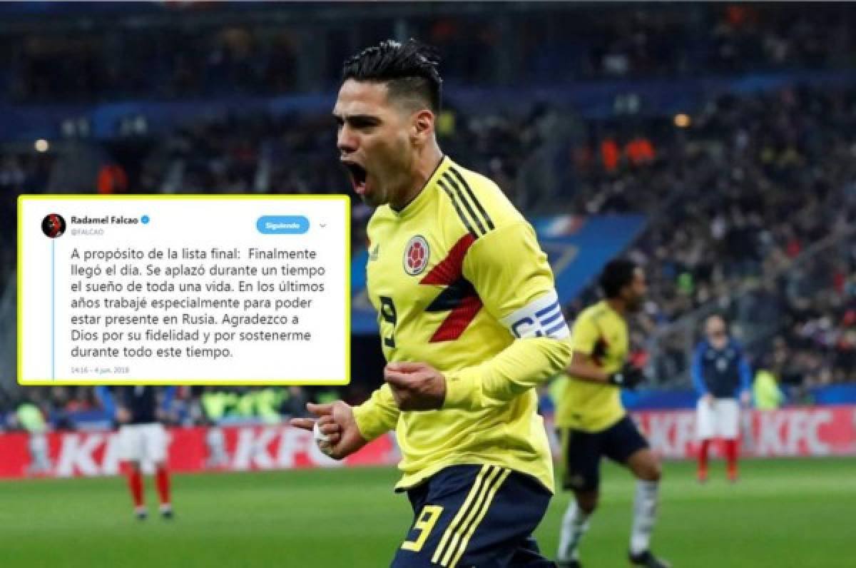 Radamel Falcao y su emotivo mensaje por ser convocado al mundial de Rusia 2018