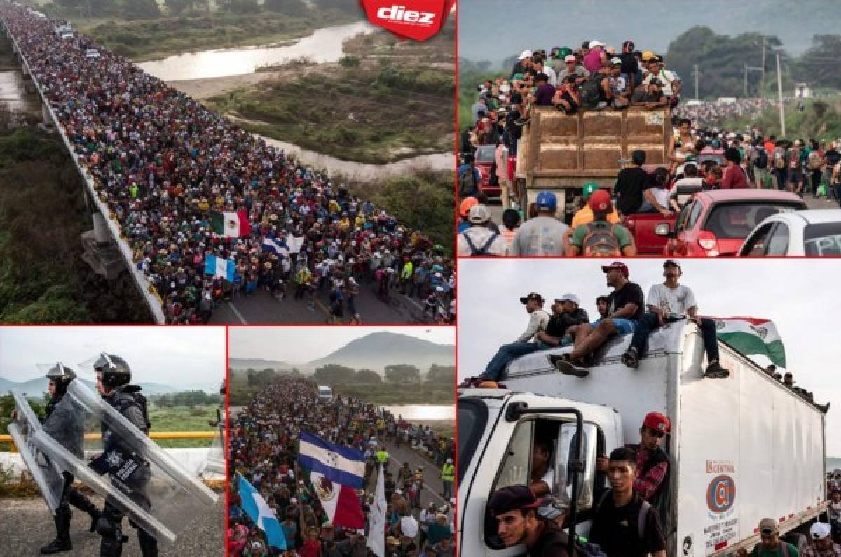 FOTOS: Caravana de migrantes viaja a Ciudad de México para pedir permiso migratorio