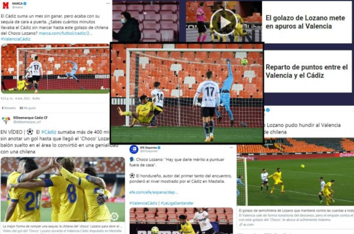 'Brutal chilena del Choco Lozano”: Lo que dice la prensa en España tras el gol del catracho