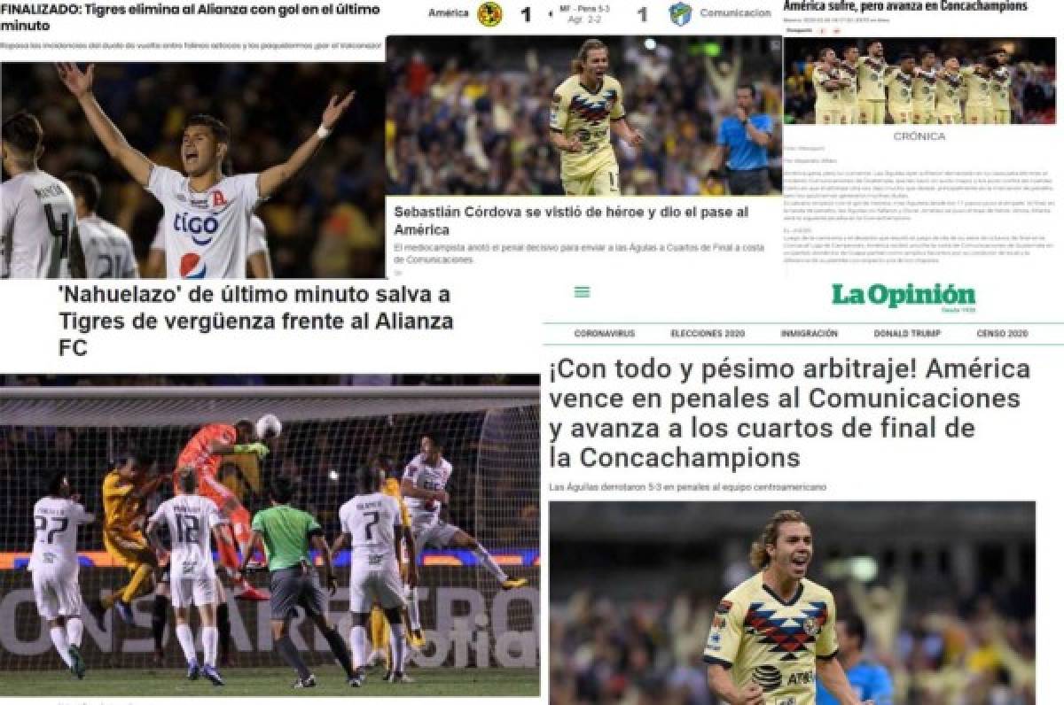 Lo que dice la prensa mexicana y mundial de los sufridos triunfos de América y Tigres en Concachampions