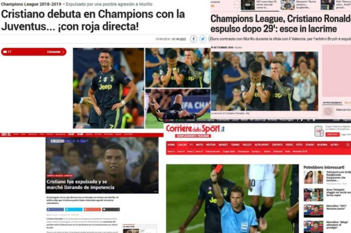 Así destaca prensa internacional expulsión de Cristiano Ronaldo