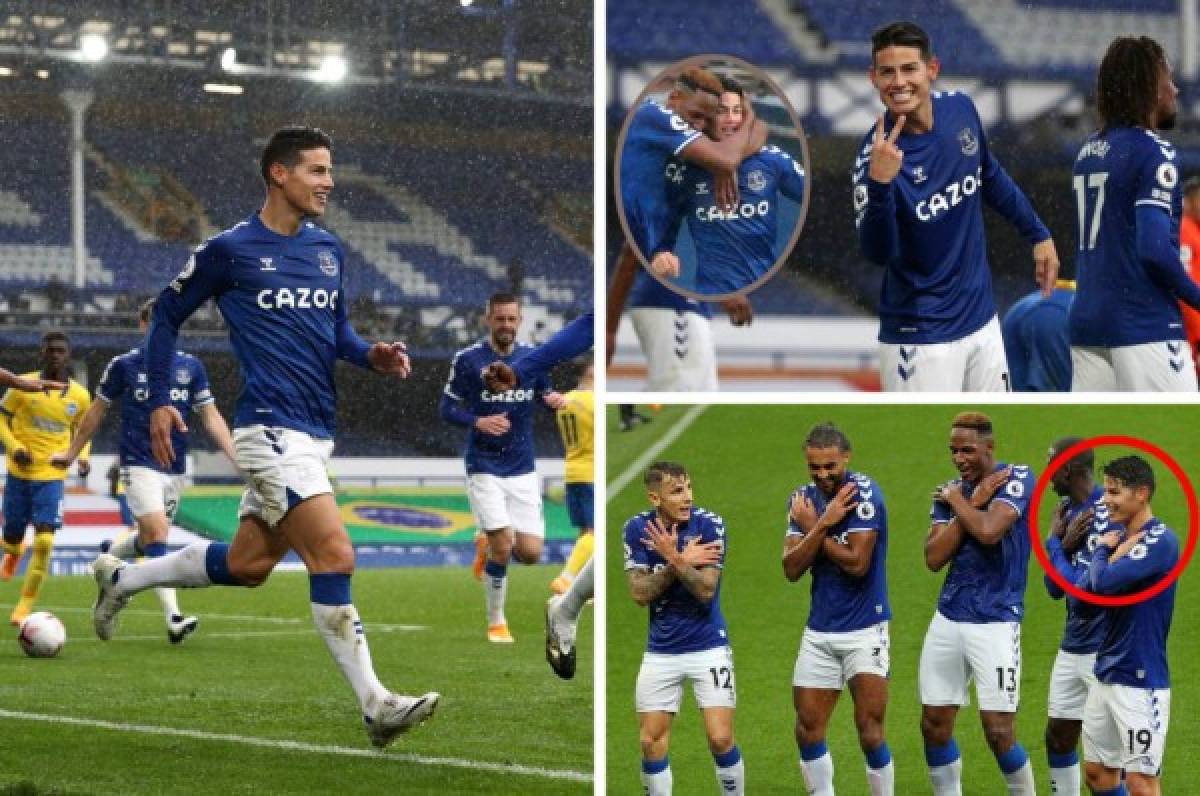 FOTOS: Abrazo con Ancelotti, la dedicatoria y felicidad de James Rodríguez tras su doblete con Everton