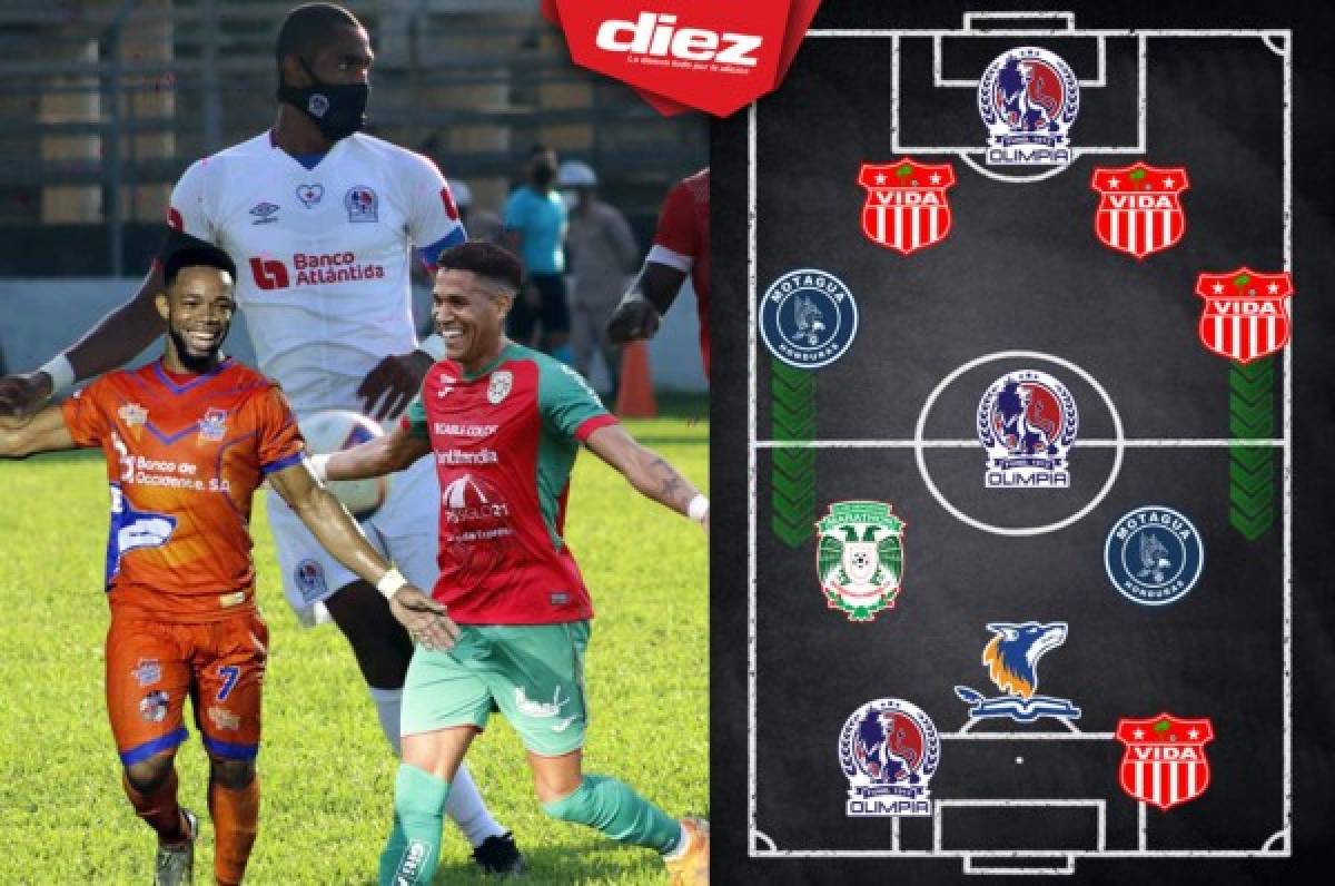 ¡Con cuatro jugadores del Vida! El 11 que dejó la Fecha 5 del torneo Apertura 2020 en Honduras