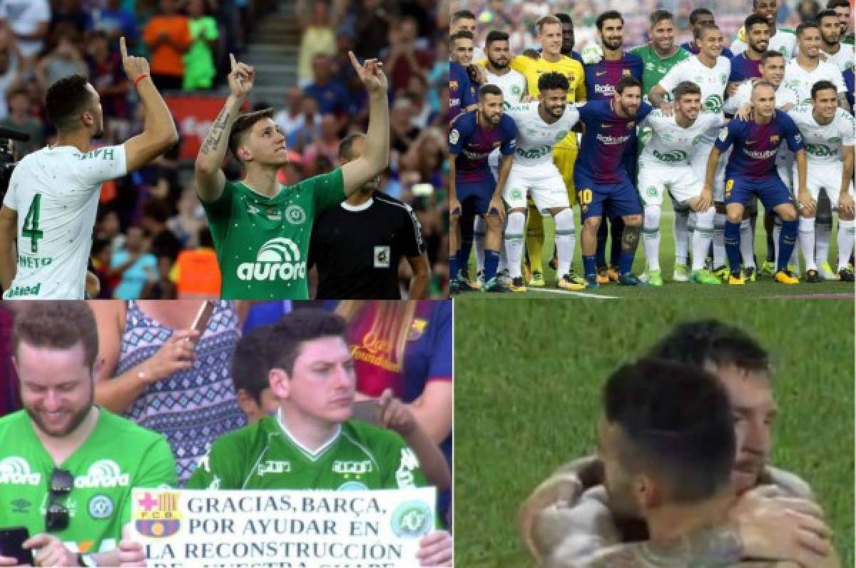 CURIOSAS: El profundo abrazo de Messi, homenaje y lágrimas en el Barça-Chapecoense