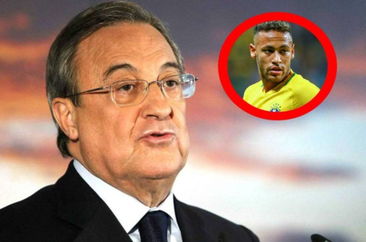 Florentino Pérez y el curioso gesto simulando a Neymar  