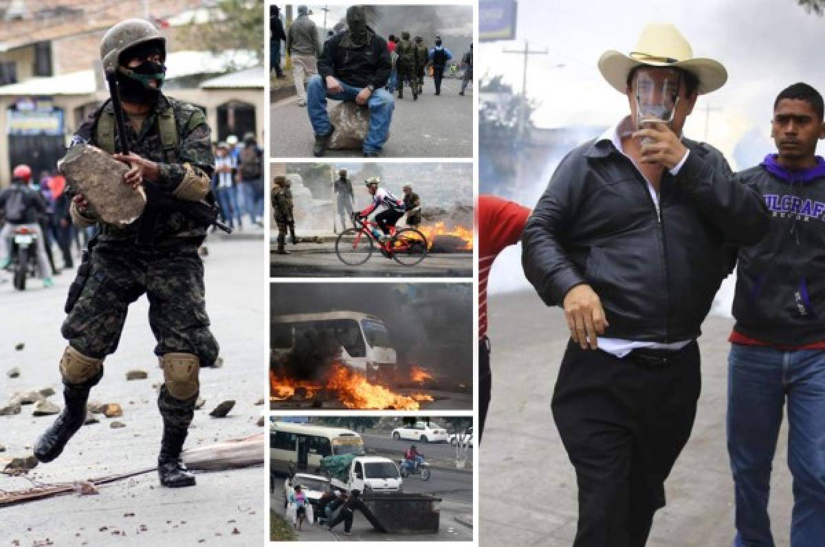 Bloqueos de calles y enfrentamientos dejan protestas en Honduras