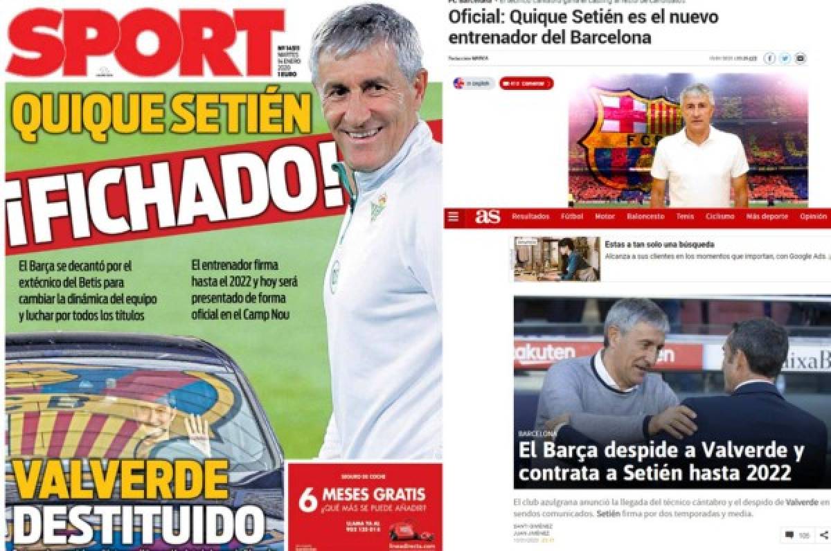 Prensa española sobre Setién: 'Dispone de cinco meses para hacer jugar al Barça a su modo”