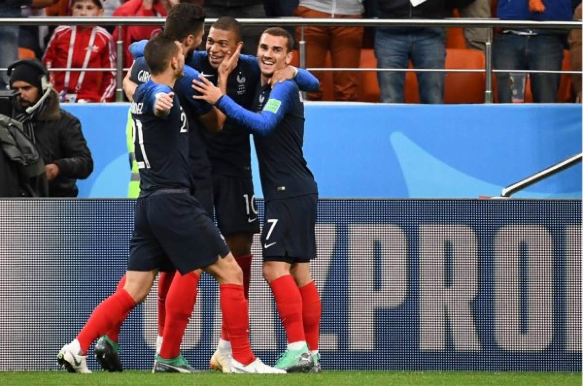 Francia le está ganando 1-0 a Perú en el Ekaterimburg Arena. Foto AFP