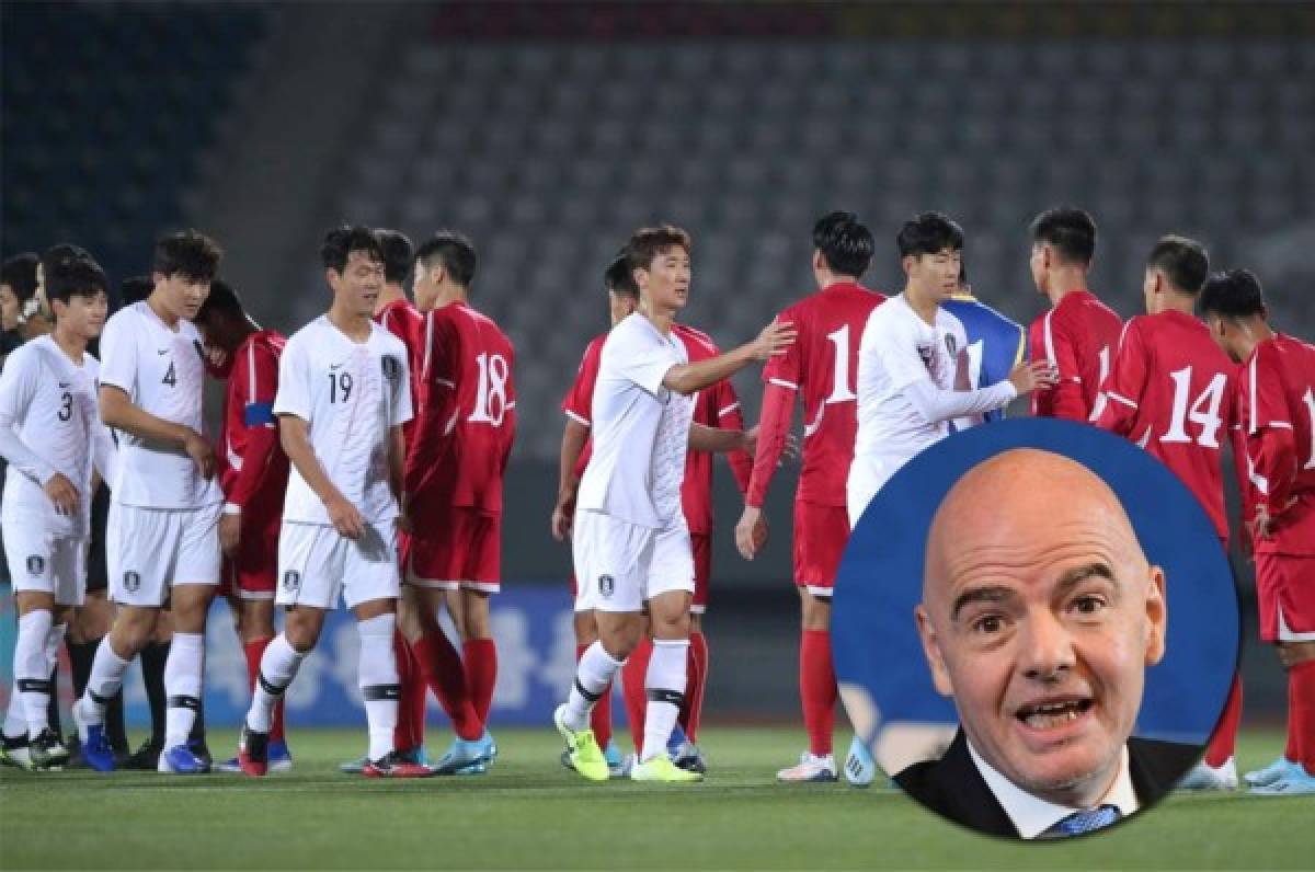 La decepción de Infantino tras el duelo eliminatorio de Corea del Sur vs Corea del Norte