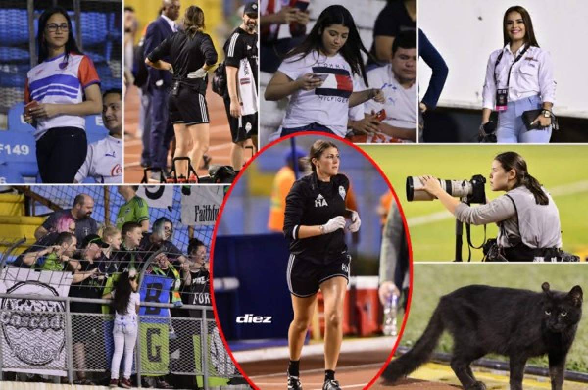 Las chicas, el gato negro y el ambientazo para alentar al Olimpia ante Seattle Sounders