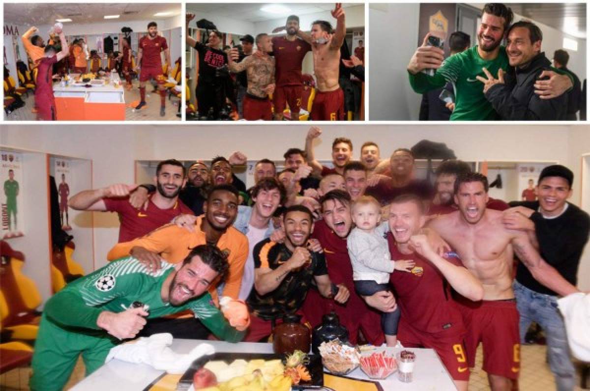 El íntimo festejo de la Roma tras echar al Barcelona de Champions League