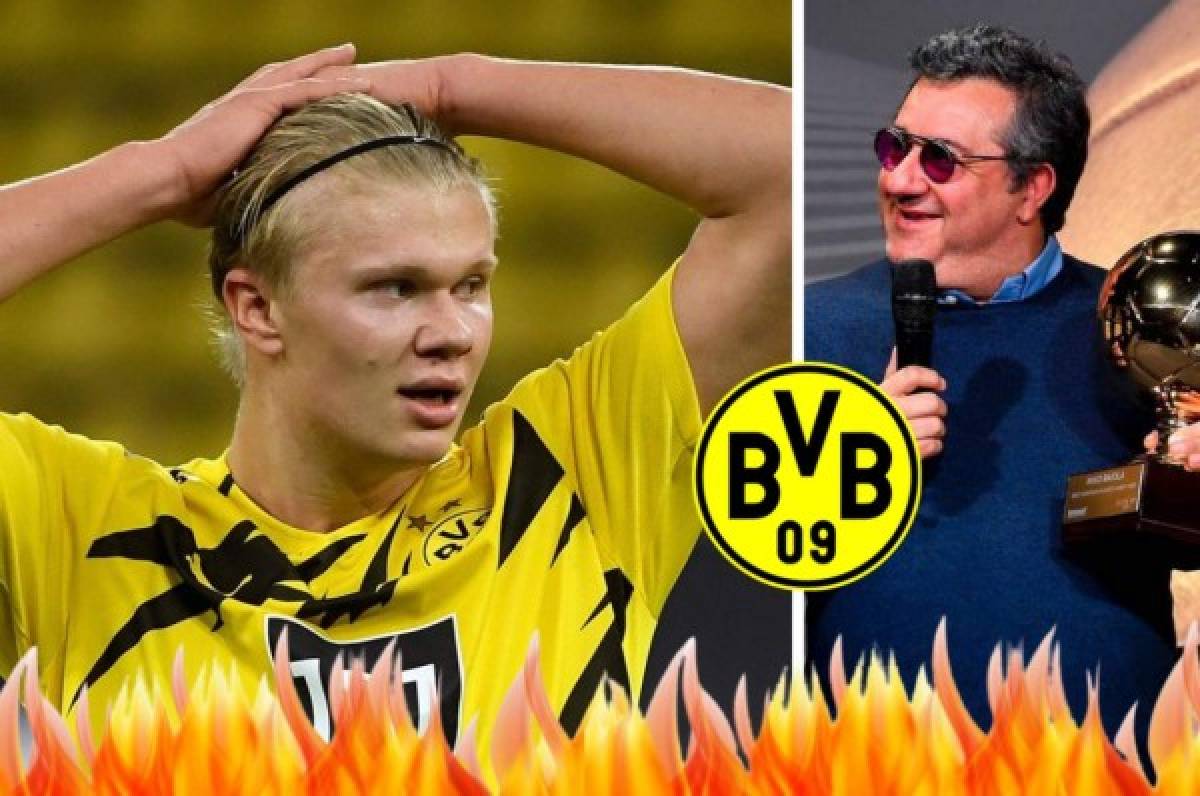 Dortmund dejó clara su postura con Haaland y Raiola, su agente, les envía contundente respuesta