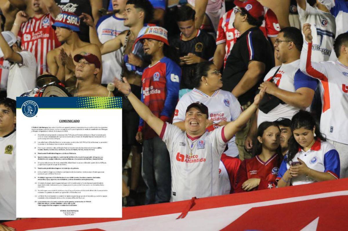 Motagua anuncia las prohibiciones para la semifinal de vuelta ante Olimpia ¿No ingresarán con camisa blanca?