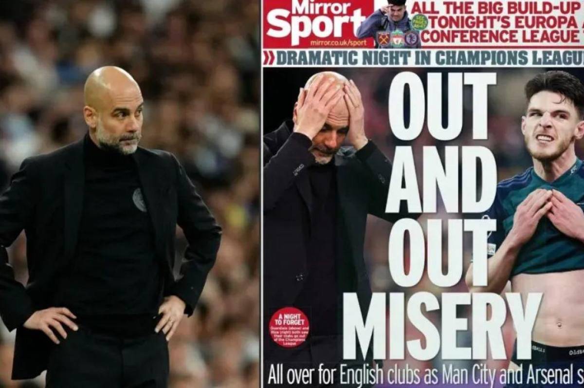 “Miseria”, “Pagó la multa”: la prensa inglesa explota contra Guardiola por la eliminación del City ante el Real Madrid