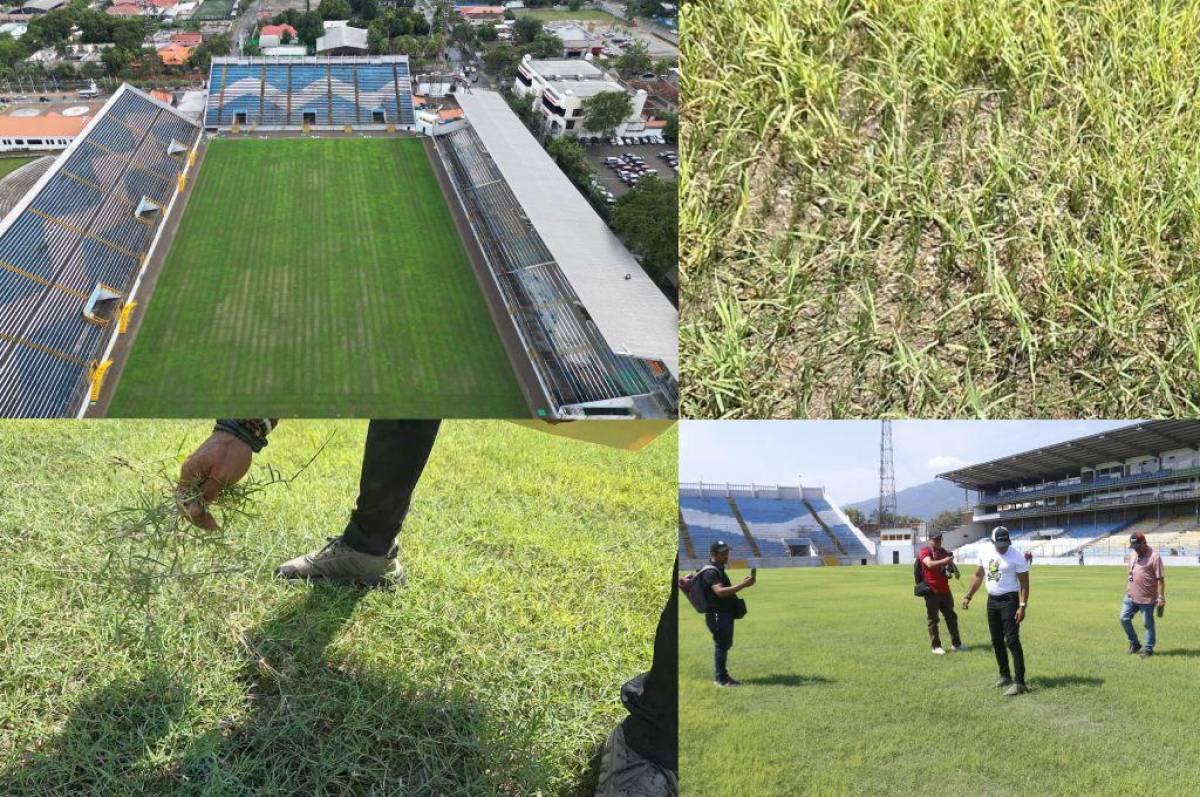 Estadio Morazán, en malas condiciones tras millonaria inversión: así de deteriorada luce la nueva cancha