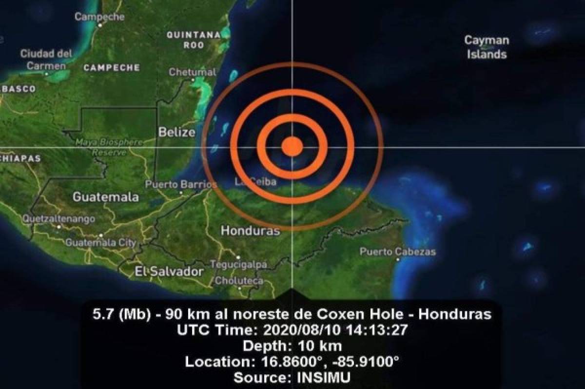 Copeco: Sismo de 5.4 causa zozobra al sacudir el norte de Honduras