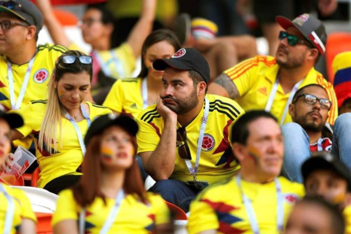 NO VISTE EN TV: El festejo de los japoneses y las caras tristes de los jugadores de Colombia
