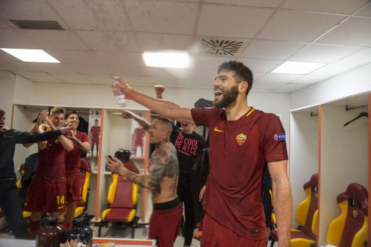 El íntimo festejo de la Roma tras echar al Barcelona de Champions League