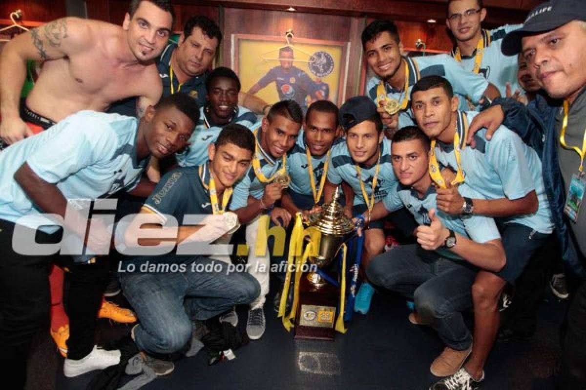 Así celebró Motagua en su camerino