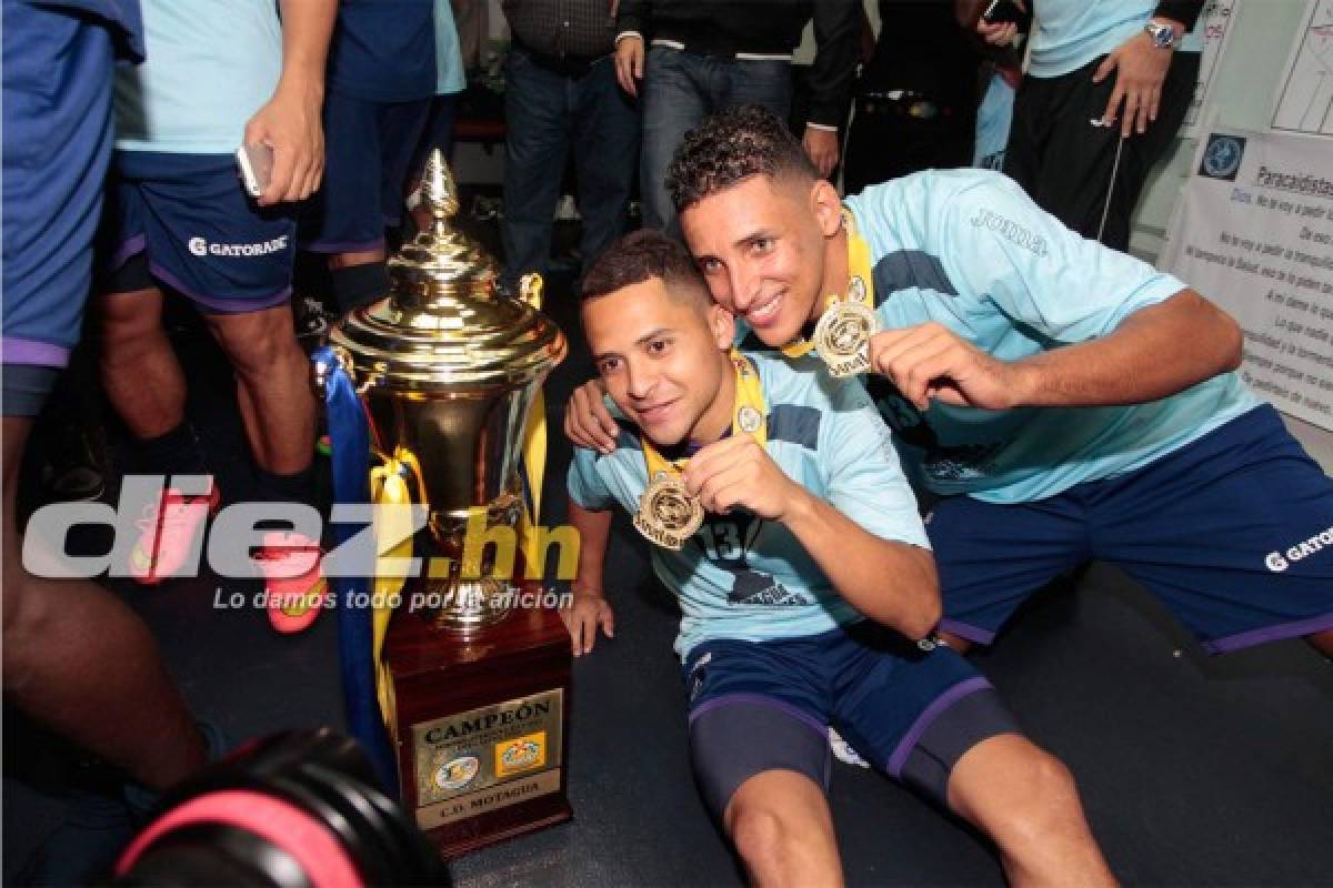 Así celebró Motagua en su camerino