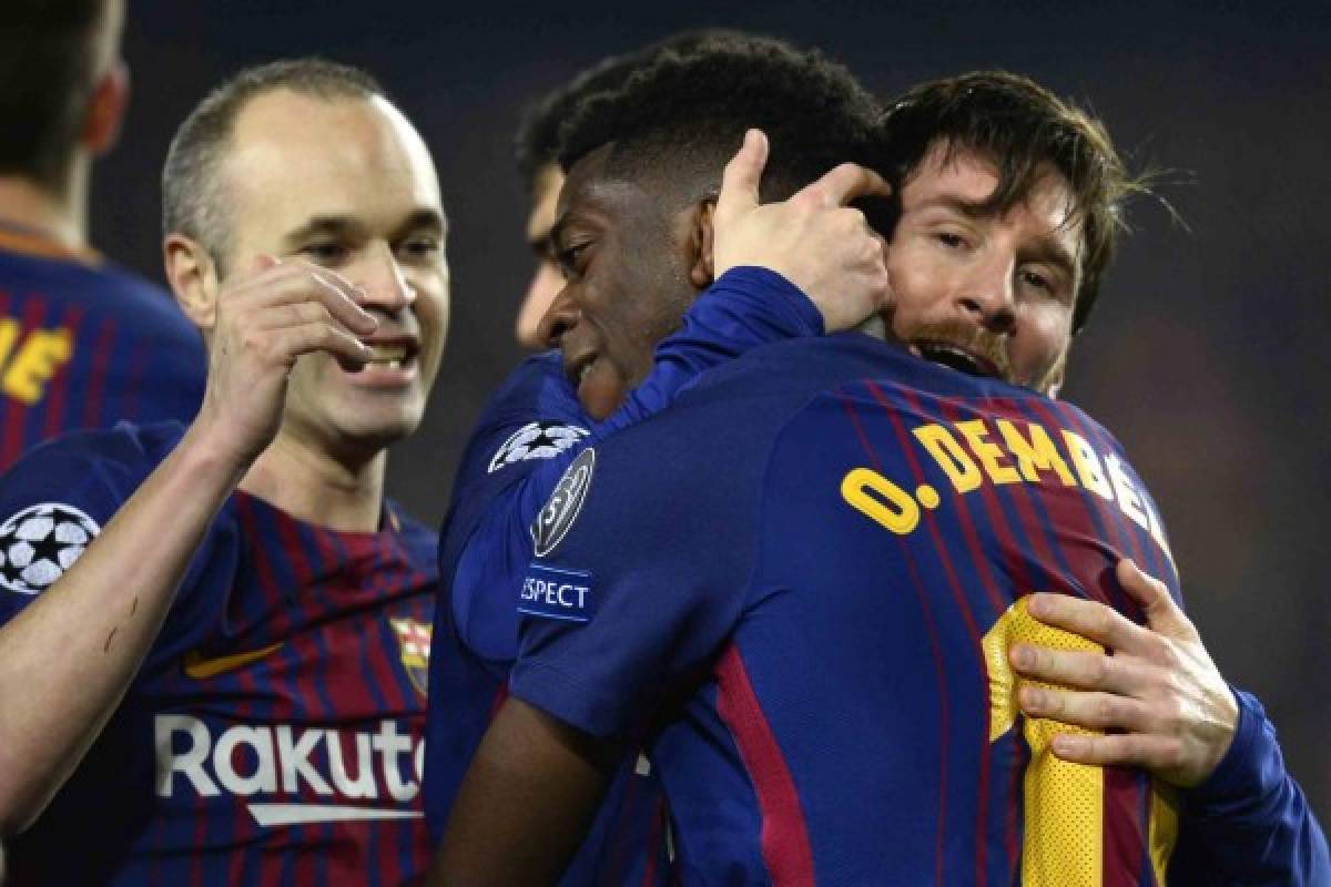 En fotos: Conte se rinde a Messi, la felicidad de Dembélé y la dedicatoria de Leo