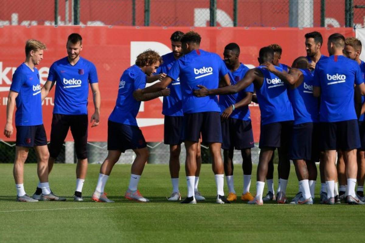 Griezmann, pura risa: Así fue el primer entrenamiento del Barcelona con sus fichajes