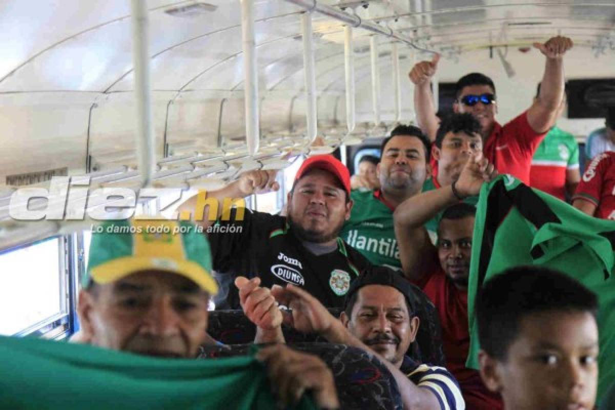 ¡LOCURA! Caravana verdolaga rumbo al Nacional de Tegucigalpa