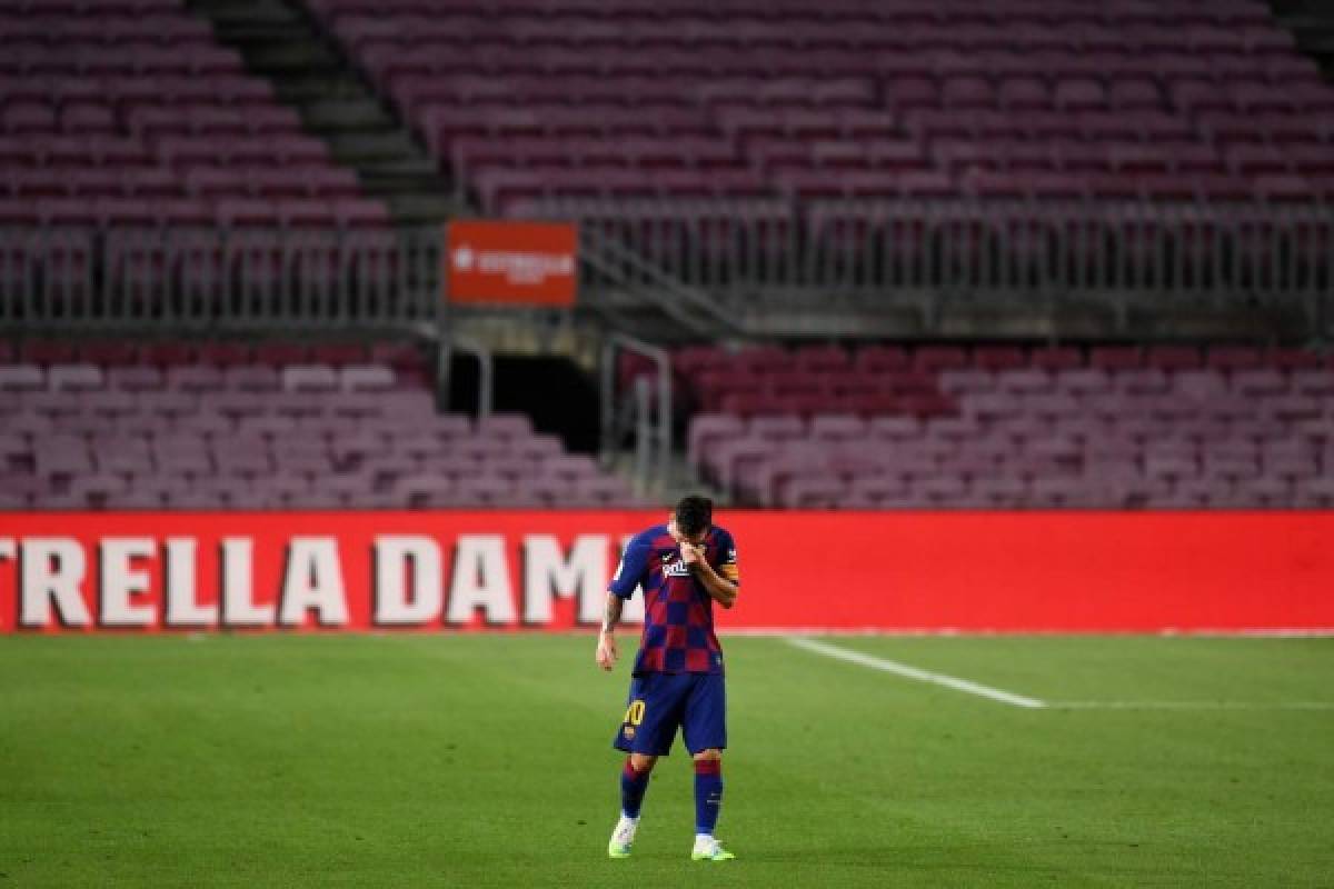 La gran impotencia de Messi y la espectacular rubia en el doloroso empate del Barcelona-Atlético